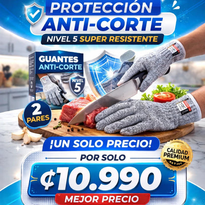 GUANTES ANTI CORTE 2 PARES