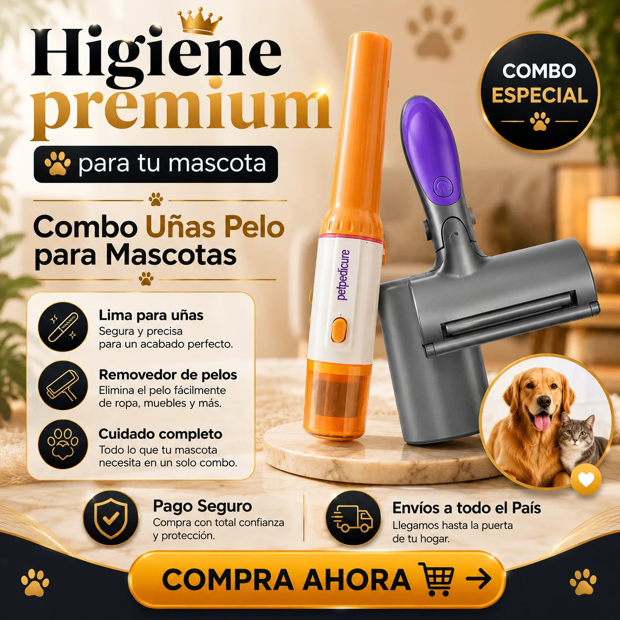 COMBO UÑAS PELO PARA MASCOTAS