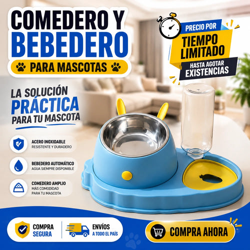 COMEDERO Y BEBEDERO PARA MASCOTAS