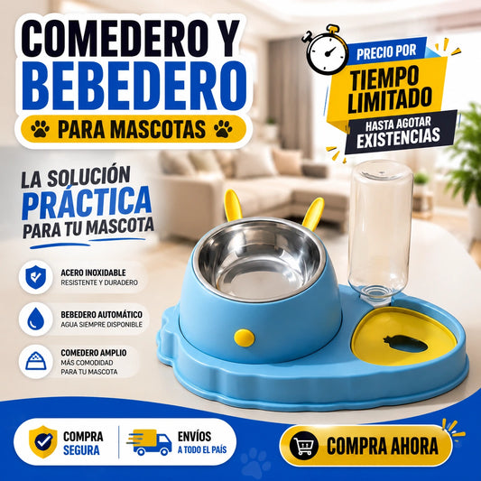 COMEDERO Y BEBEDERO PARA MASCOTAS