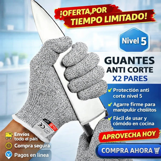 GUANTES ANTI CORTE 2 PARES