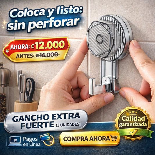 GANCHO EXTRA FUERTE 3 UNIDADES