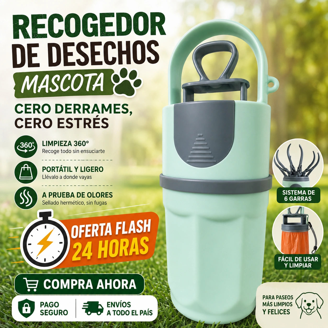 RECOGEDOR DE DESECHOS DE MASCOTAS